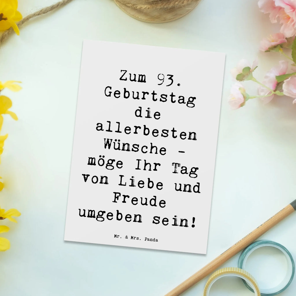 Postcard Saying Zum 93. Geburtstag die allerbesten Wünsche - möge Ihr Tag von Liebe und Freude umgeben sein! Dankeskarte, Ansichtskarten, Ansichtskarte, Einladung, Karte, Einladungskarte, Grußkarte, Postkarte, Einladung Geburtstag, Einladungskarten Geburtstag, Geburtstagskarte, Geschenkkarte, Geburtstag, Geburtstagsgeschenk, Geschenk