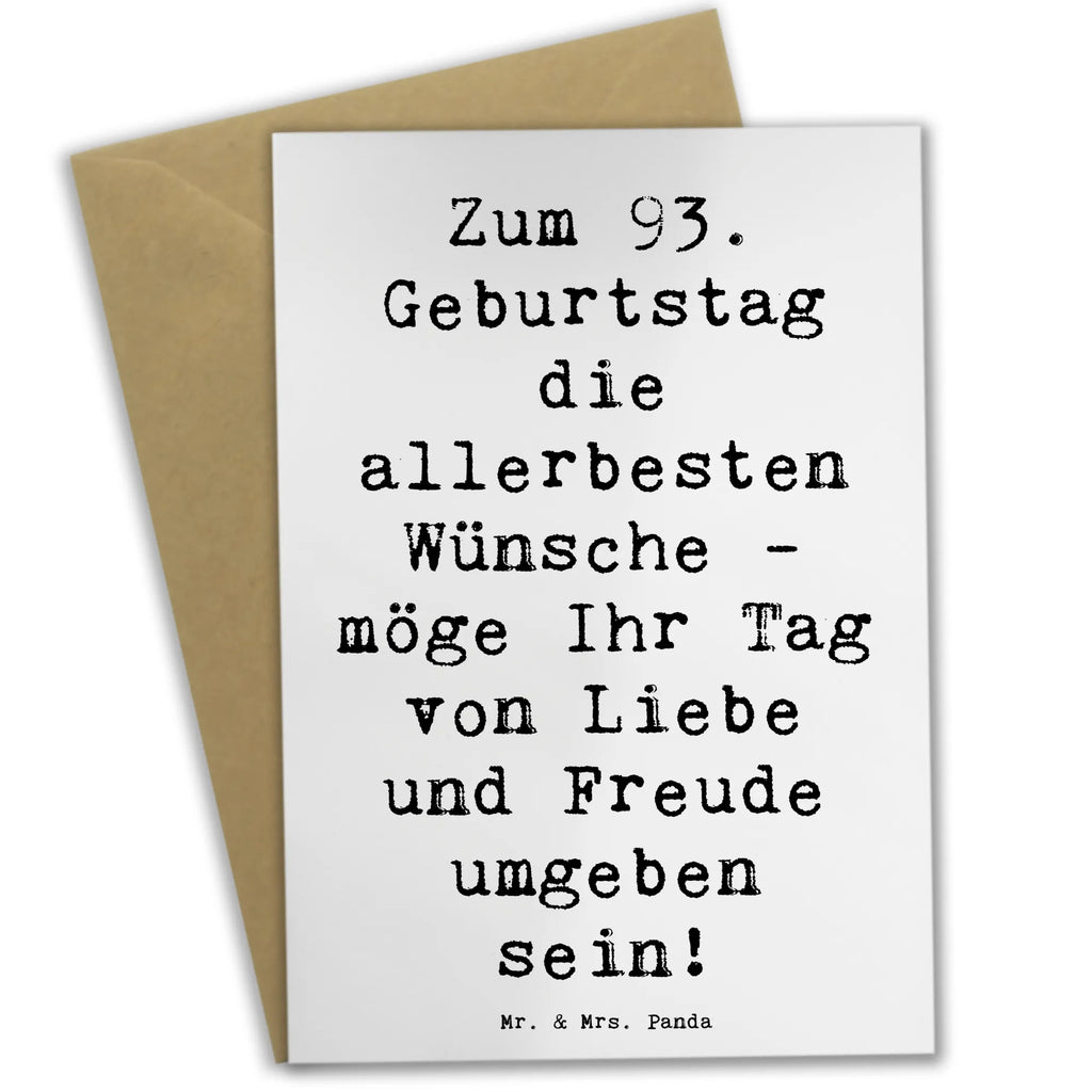Greetings card Saying Zum 93. Geburtstag die allerbesten Wünsche - möge Ihr Tag von Liebe und Freude umgeben sein! Glückwunschkarte, Einladungskarte, Geburtstagskarte, Karte, Ansichtskarten, Grußkarte, Hochzeitskarte, Klappkarte, Geburtstag, Geburtstagsgeschenk, Geschenk