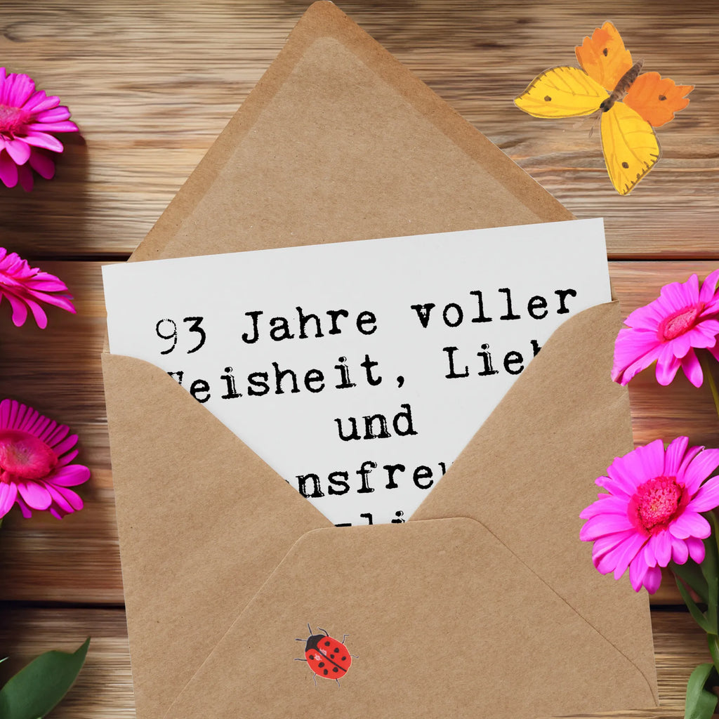 Deluxe Karte Spruch 93. Geburtstag Karte, Hochwertige Klappkarte, Geburtstagskarte, Hochwertige Grußkarte, Grußkarte, Einladungskarte, Glückwunschkarte, Klappkarte, Hochzeitskarte, Geburtstag, Geburtstagsgeschenk, Geschenk