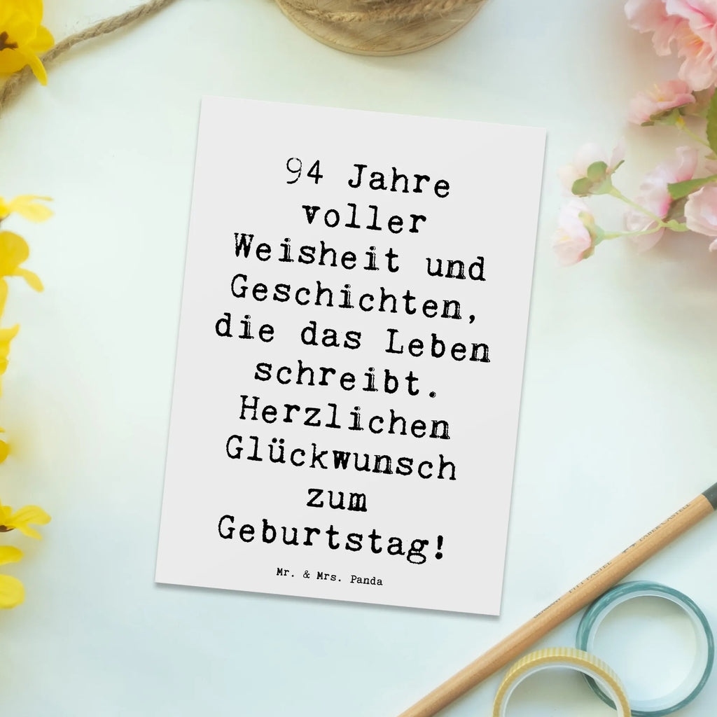 Postcard Saying 94 Jahre voller Weisheit und Geschichten, die das Leben schreibt. Herzlichen Glückwunsch zum Geburtstag! Geschenkkarte, Einladungskarten Geburtstag, Geburtstagskarte, Einladungskarte, Karte, Einladung Geburtstag, Einladung, Dankeskarte, Grußkarte, Ansichtskarten, Postkarte, Ansichtskarte, Geburtstag, Geburtstagsgeschenk, Geschenk