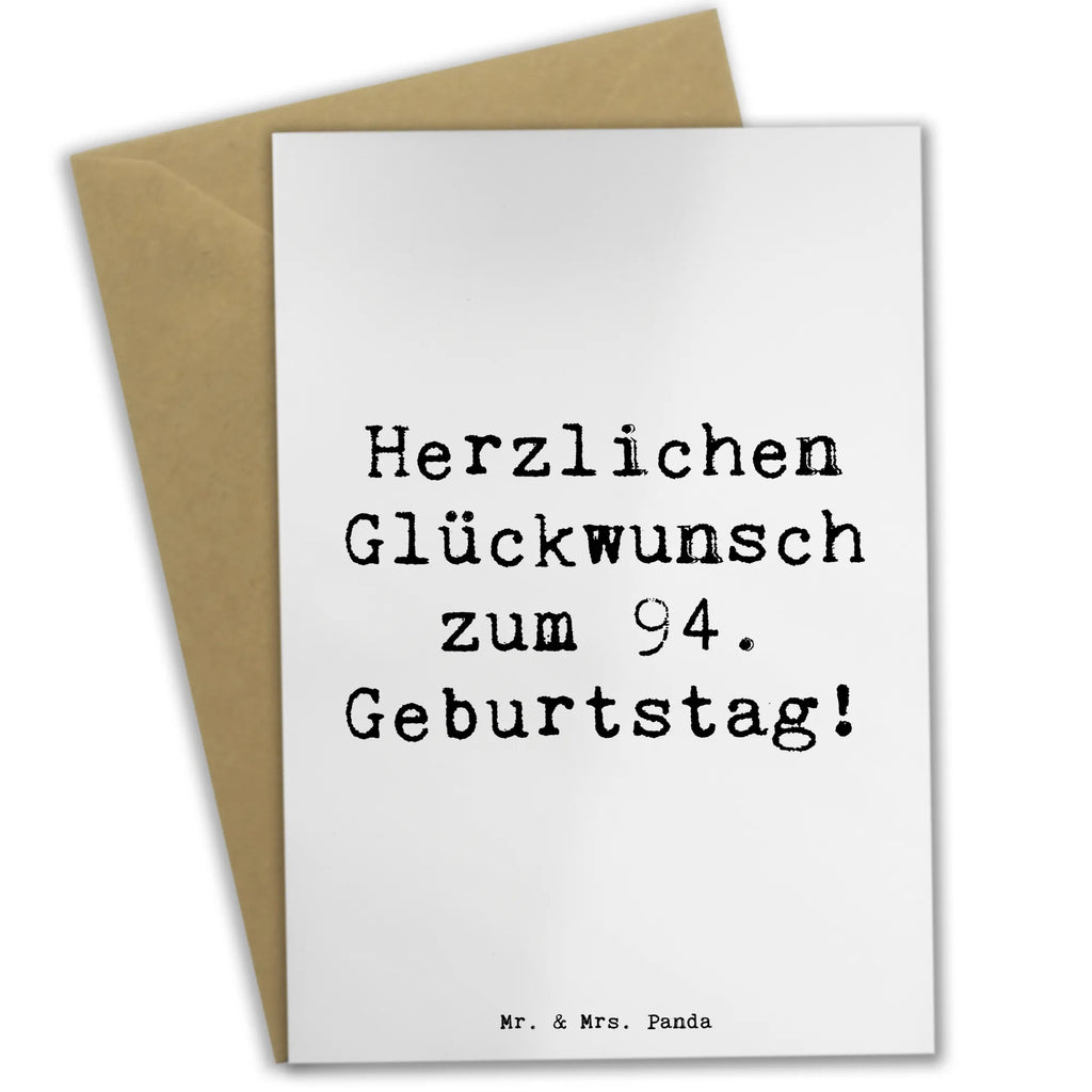 Grußkarte Spruch 94. Geburtstag Grußkarte, Glückwunschkarte, Ansichtskarten, Einladungskarte, Klappkarte, Hochzeitskarte, Geburtstagskarte, Karte, Geburtstag, Geburtstagsgeschenk, Geschenk