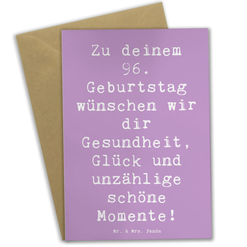 Grußkarte Spruch 96. Geburtstag Karte, Ansichtskarten, Einladungskarte, Grußkarte, Glückwunschkarte, Hochzeitskarte, Klappkarte, Geburtstagskarte, Geburtstag, Geburtstagsgeschenk, Geschenk