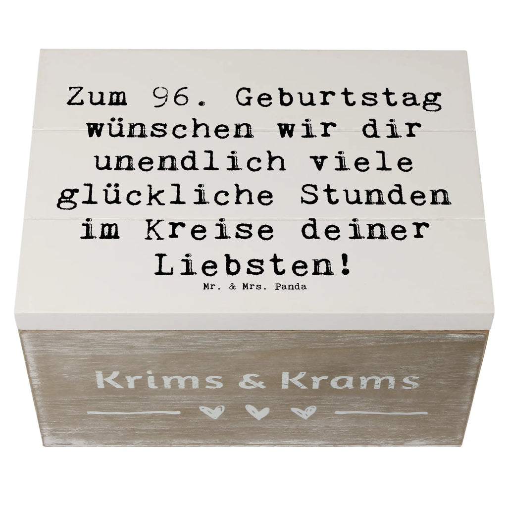 Holzkiste Spruch 96. Geburtstag Freude Erinnerungskiste, Geschenkbox, Schatulle, Dekokiste, Schatzkiste, Truhe, Kiste, Erinnerungsbox, Holzkiste, XXL, Aufbewahrungsbox, Geschenkdose, Geburtstag, Geburtstagsgeschenk, Geschenk