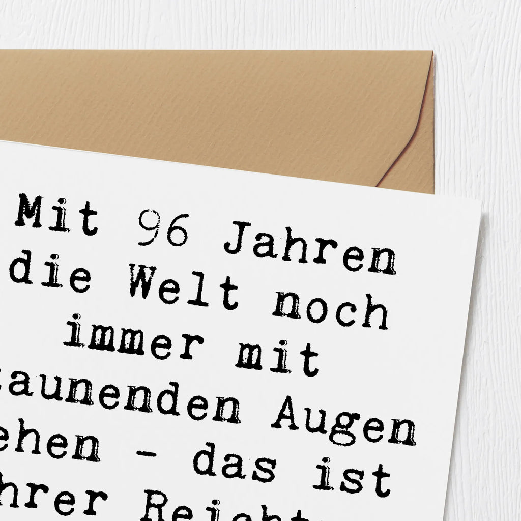 Deluxe Card Saying Mit 96 Jahren die Welt noch immer mit staunenden Augen sehen - das ist wahrer Reichtum. Alles Gute zum Geburtstag! Hochwertige Grußkarte, Karte, Glückwunschkarte, Einladungskarte, Hochzeitskarte, Grußkarte, Hochwertige Klappkarte, Klappkarte, Geburtstagskarte, Geburtstag, Geburtstagsgeschenk, Geschenk