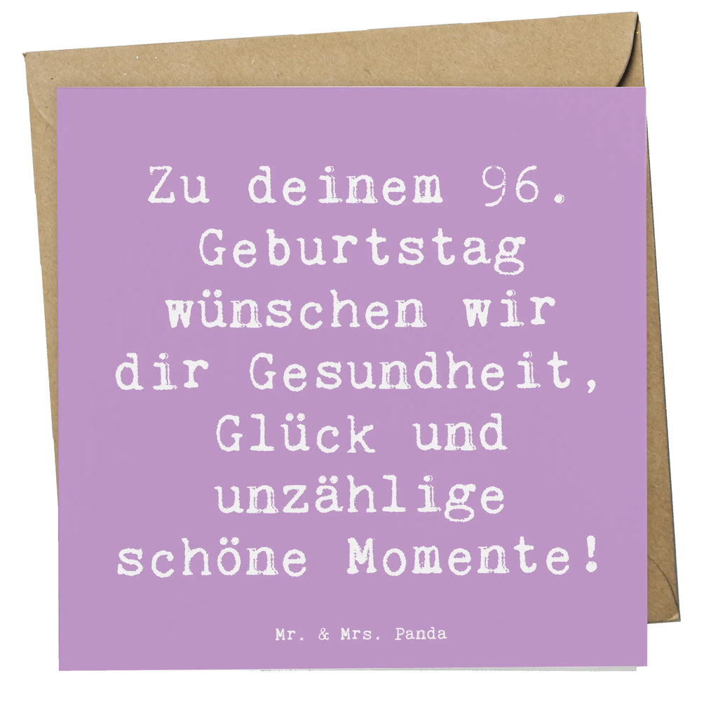 Deluxe Karte Spruch 96. Geburtstag Einladungskarte, Klappkarte, Hochzeitskarte, Hochwertige Klappkarte, Geburtstagskarte, Karte, Hochwertige Grußkarte, Glückwunschkarte, Grußkarte, Geburtstag, Geburtstagsgeschenk, Geschenk