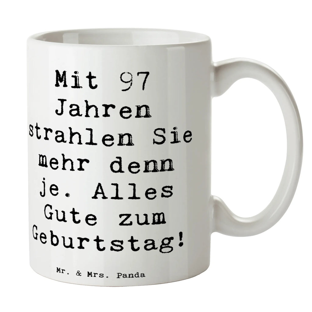 Tasse Spruch 97. Geburtstag Strahlen Kaffeetasse, Tasse mit Motiven, Bürotasse, Teetasse, Geschenktasse, Keramiktasse, Tasse mit Zitaten, Tasse, Porzellantasse, Geburtstag, Geburtstagsgeschenk, Geschenk