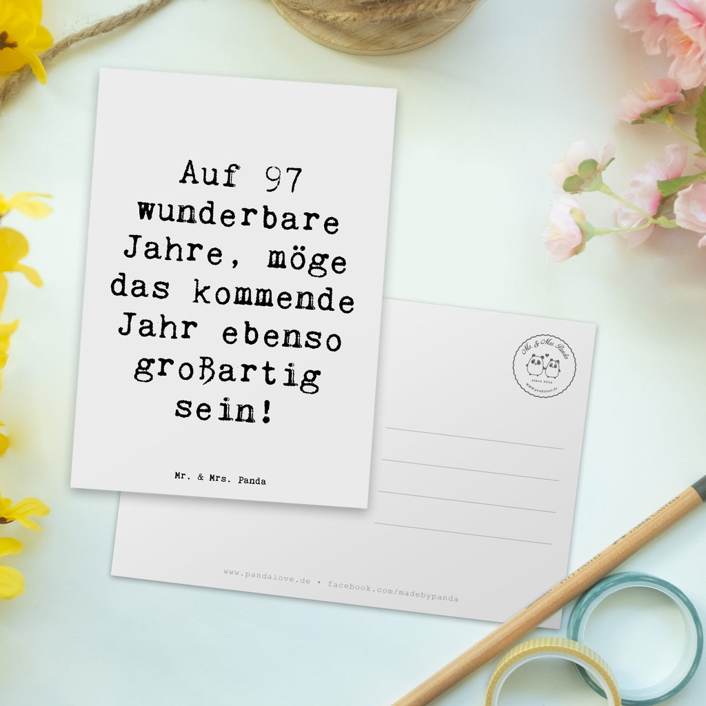 Postcard Saying Auf 97 wunderbare Jahre, möge das kommende Jahr ebenso großartig sein! Ansichtskarte, Geburtstagskarte, Einladungskarte, Einladung Geburtstag, Geschenkkarte, Postkarte, Einladungskarten Geburtstag, Grußkarte, Ansichtskarten, Dankeskarte, Karte, Einladung, Geburtstag, Geburtstagsgeschenk, Geschenk