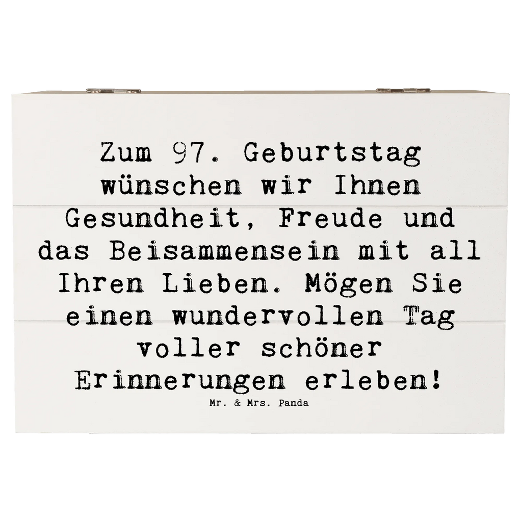 Wooden chest Saying Zum 97. Geburtstag wünschen wir Ihnen Gesundheit, Freude und das Beisammensein mit all Ihren Lieben. Mögen Sie einen wundervollen Tag voller schöner Erinnerungen erleben! XXL, Truhe, Schatulle, Schatzkiste, Erinnerungsbox, Geschenkdose, Kiste, Geschenkbox, Erinnerungskiste, Holzkiste, Aufbewahrungsbox, Dekokiste, Geburtstag, Geburtstagsgeschenk, Geschenk