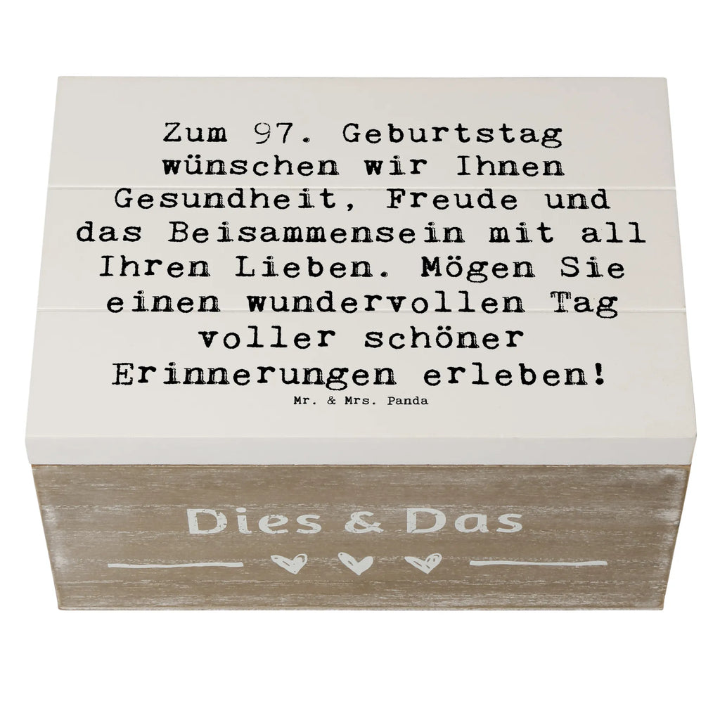 Wooden chest Saying Zum 97. Geburtstag wünschen wir Ihnen Gesundheit, Freude und das Beisammensein mit all Ihren Lieben. Mögen Sie einen wundervollen Tag voller schöner Erinnerungen erleben! XXL, Truhe, Schatulle, Schatzkiste, Erinnerungsbox, Geschenkdose, Kiste, Geschenkbox, Erinnerungskiste, Holzkiste, Aufbewahrungsbox, Dekokiste, Geburtstag, Geburtstagsgeschenk, Geschenk