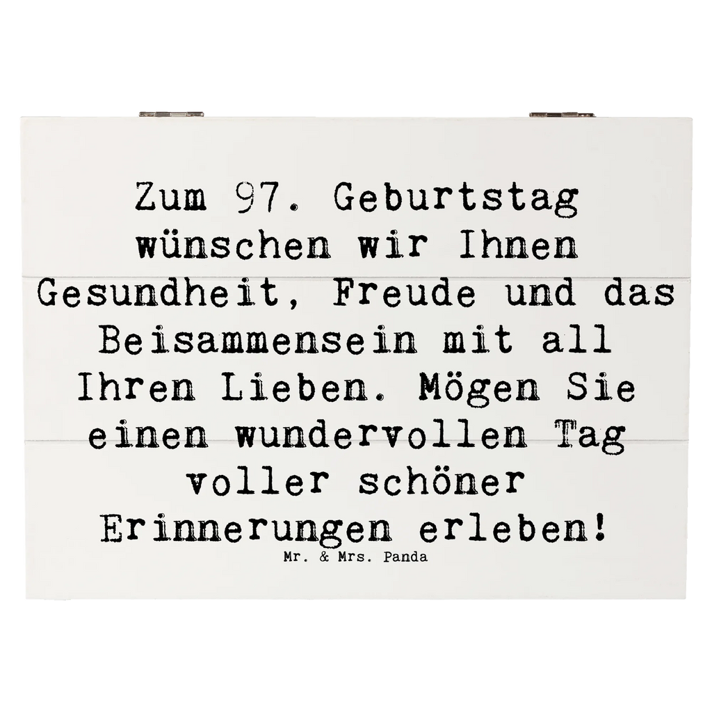 Wooden chest Saying Zum 97. Geburtstag wünschen wir Ihnen Gesundheit, Freude und das Beisammensein mit all Ihren Lieben. Mögen Sie einen wundervollen Tag voller schöner Erinnerungen erleben! XXL, Truhe, Schatulle, Schatzkiste, Erinnerungsbox, Geschenkdose, Kiste, Geschenkbox, Erinnerungskiste, Holzkiste, Aufbewahrungsbox, Dekokiste, Geburtstag, Geburtstagsgeschenk, Geschenk