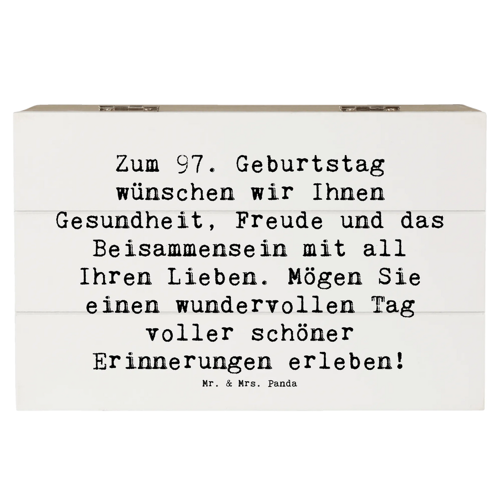 Wooden chest Saying Zum 97. Geburtstag wünschen wir Ihnen Gesundheit, Freude und das Beisammensein mit all Ihren Lieben. Mögen Sie einen wundervollen Tag voller schöner Erinnerungen erleben! XXL, Truhe, Schatulle, Schatzkiste, Erinnerungsbox, Geschenkdose, Kiste, Geschenkbox, Erinnerungskiste, Holzkiste, Aufbewahrungsbox, Dekokiste, Geburtstag, Geburtstagsgeschenk, Geschenk