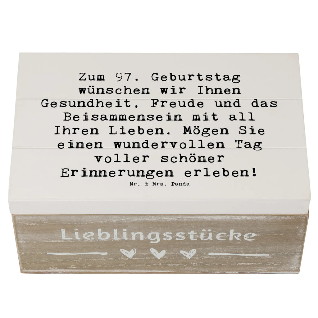 Wooden chest Saying Zum 97. Geburtstag wünschen wir Ihnen Gesundheit, Freude und das Beisammensein mit all Ihren Lieben. Mögen Sie einen wundervollen Tag voller schöner Erinnerungen erleben! XXL, Truhe, Schatulle, Schatzkiste, Erinnerungsbox, Geschenkdose, Kiste, Geschenkbox, Erinnerungskiste, Holzkiste, Aufbewahrungsbox, Dekokiste, Geburtstag, Geburtstagsgeschenk, Geschenk