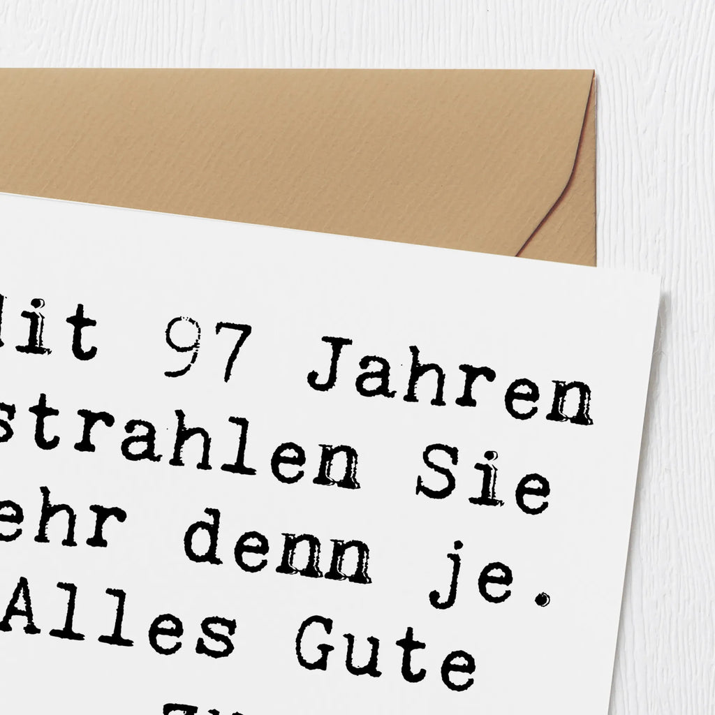 Deluxe Karte Spruch 97. Geburtstag Strahlen Einladungskarte, Hochwertige Klappkarte, Grußkarte, Glückwunschkarte, Hochwertige Grußkarte, Karte, Klappkarte, Hochzeitskarte, Geburtstagskarte, Geburtstag, Geburtstagsgeschenk, Geschenk