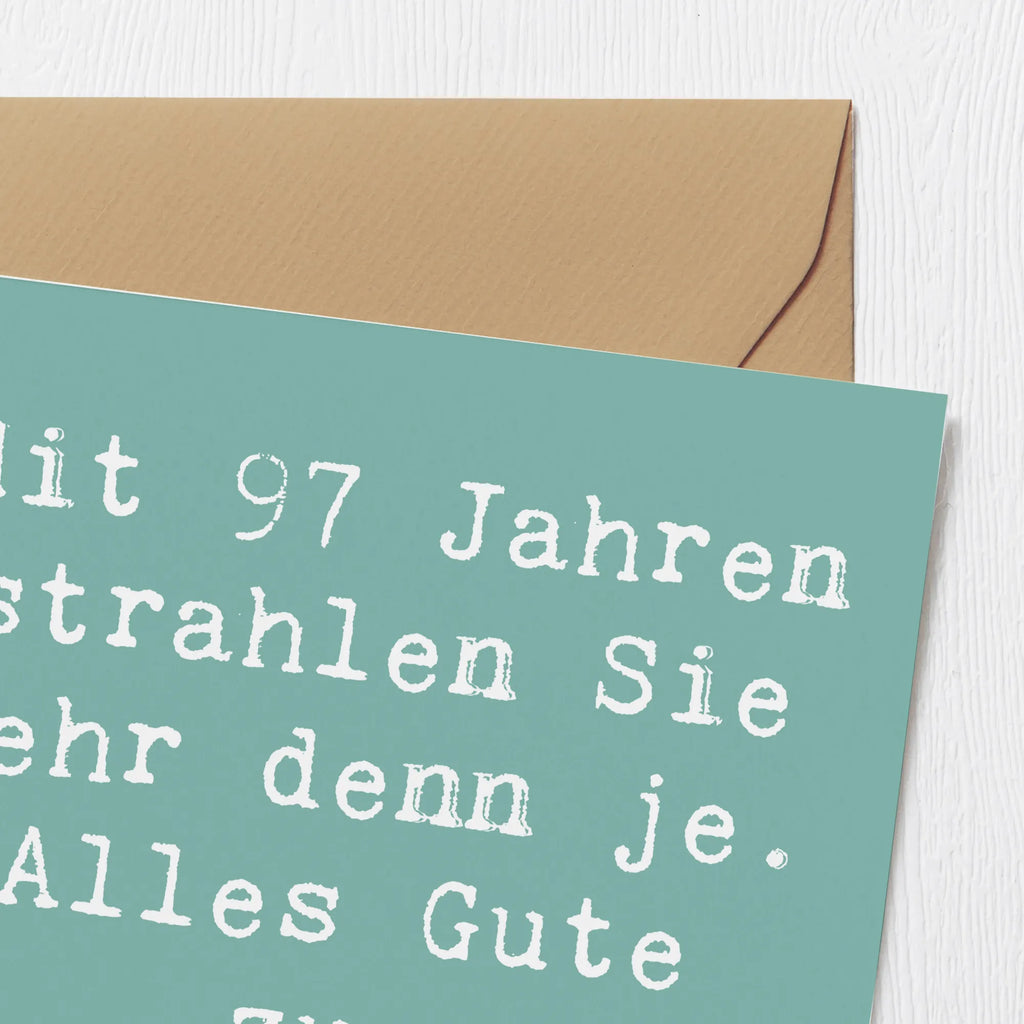Deluxe Karte Spruch 97. Geburtstag Strahlen Einladungskarte, Hochwertige Klappkarte, Grußkarte, Glückwunschkarte, Hochwertige Grußkarte, Karte, Klappkarte, Hochzeitskarte, Geburtstagskarte, Geburtstag, Geburtstagsgeschenk, Geschenk