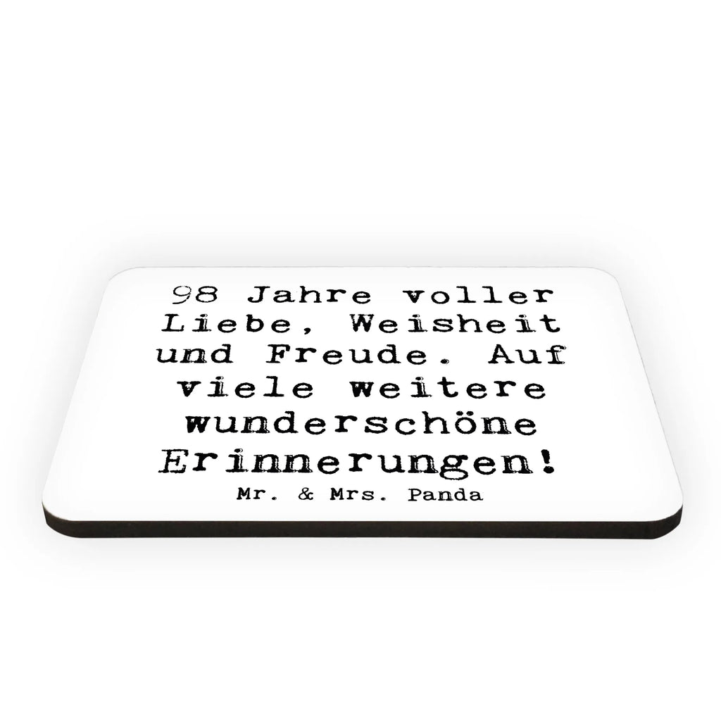 Magnet Saying 98 Jahre voller Liebe, Weisheit und Freude. Auf viele weitere wunderschöne Erinnerungen! Dekomagnet, Motivmagnete, Kühlschrankmagnet, Souvenir Magnet, Notiz Magnet, Whiteboard Magnet, Kühlschrank Dekoration, Pinnwandmagnet, Geburtstag, Geburtstagsgeschenk, Geschenk
