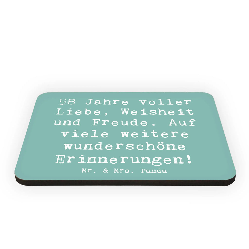 Magnet Saying 98 Jahre voller Liebe, Weisheit und Freude. Auf viele weitere wunderschöne Erinnerungen! Dekomagnet, Motivmagnete, Kühlschrankmagnet, Souvenir Magnet, Notiz Magnet, Whiteboard Magnet, Kühlschrank Dekoration, Pinnwandmagnet, Geburtstag, Geburtstagsgeschenk, Geschenk