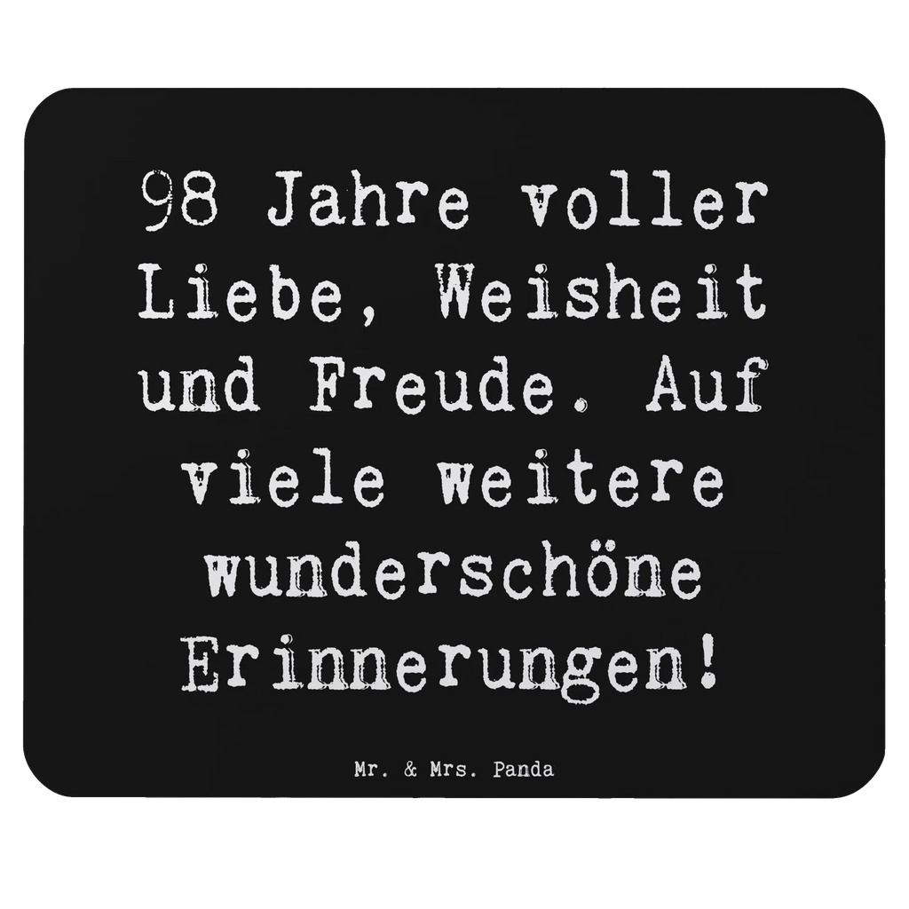 Mouse mat Saying 98 Jahre voller Liebe, Weisheit und Freude. Auf viele weitere wunderschöne Erinnerungen! Arbeitszimmer, Mausunterlage, Mauspad, Einzigartiges Mauspad, Computer zubehör, Designer Mauspad, Mousepad, PC Zubehör, Büroausstattung, Mauspad Büro, Geburtstag, Geburtstagsgeschenk, Geschenk