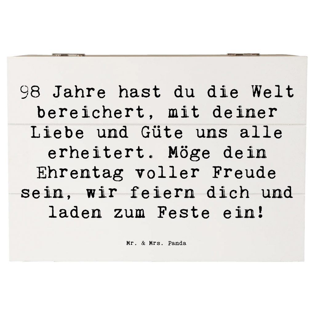 Holzkiste Spruch 98. Geburtstag Holzkiste, Aufbewahrungsbox, Kiste, Geschenkdose, Truhe, Geschenkbox, Dekokiste, Erinnerungskiste, Erinnerungsbox, Schatulle, Schatzkiste, XXL, Geburtstag, Geburtstagsgeschenk, Geschenk