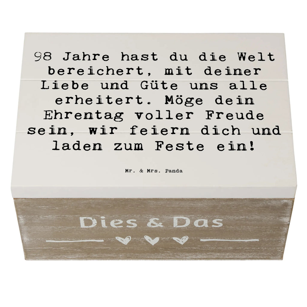 Holzkiste Spruch 98. Geburtstag Holzkiste, Aufbewahrungsbox, Kiste, Geschenkdose, Truhe, Geschenkbox, Dekokiste, Erinnerungskiste, Erinnerungsbox, Schatulle, Schatzkiste, XXL, Geburtstag, Geburtstagsgeschenk, Geschenk