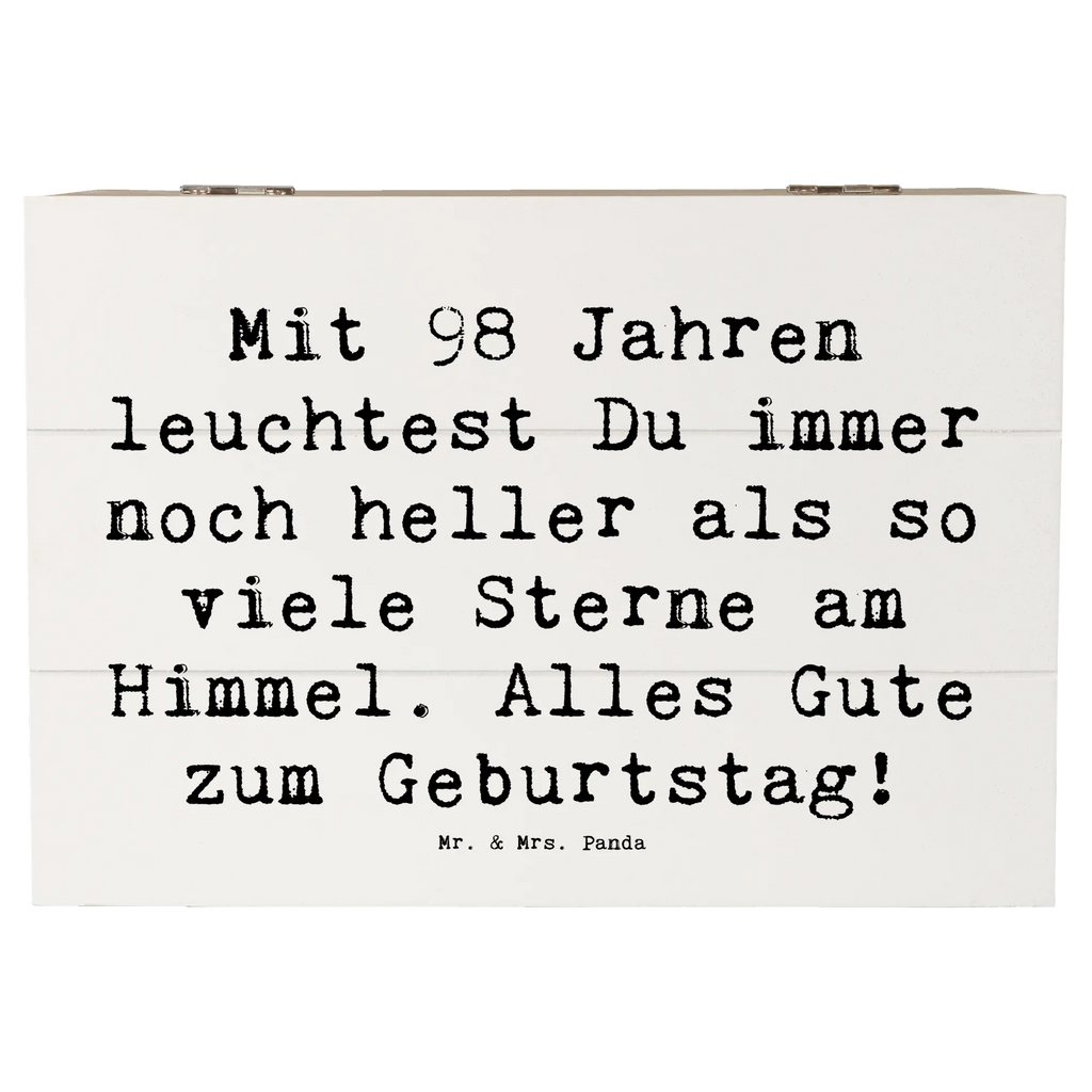 Holzkiste Spruch 98. Geburtstag Leuchten Aufbewahrungsbox, Erinnerungskiste, Kiste, Truhe, Geschenkbox, Erinnerungsbox, Schatulle, Dekokiste, Schatzkiste, XXL, Geschenkdose, Holzkiste, Geburtstag, Geburtstagsgeschenk, Geschenk