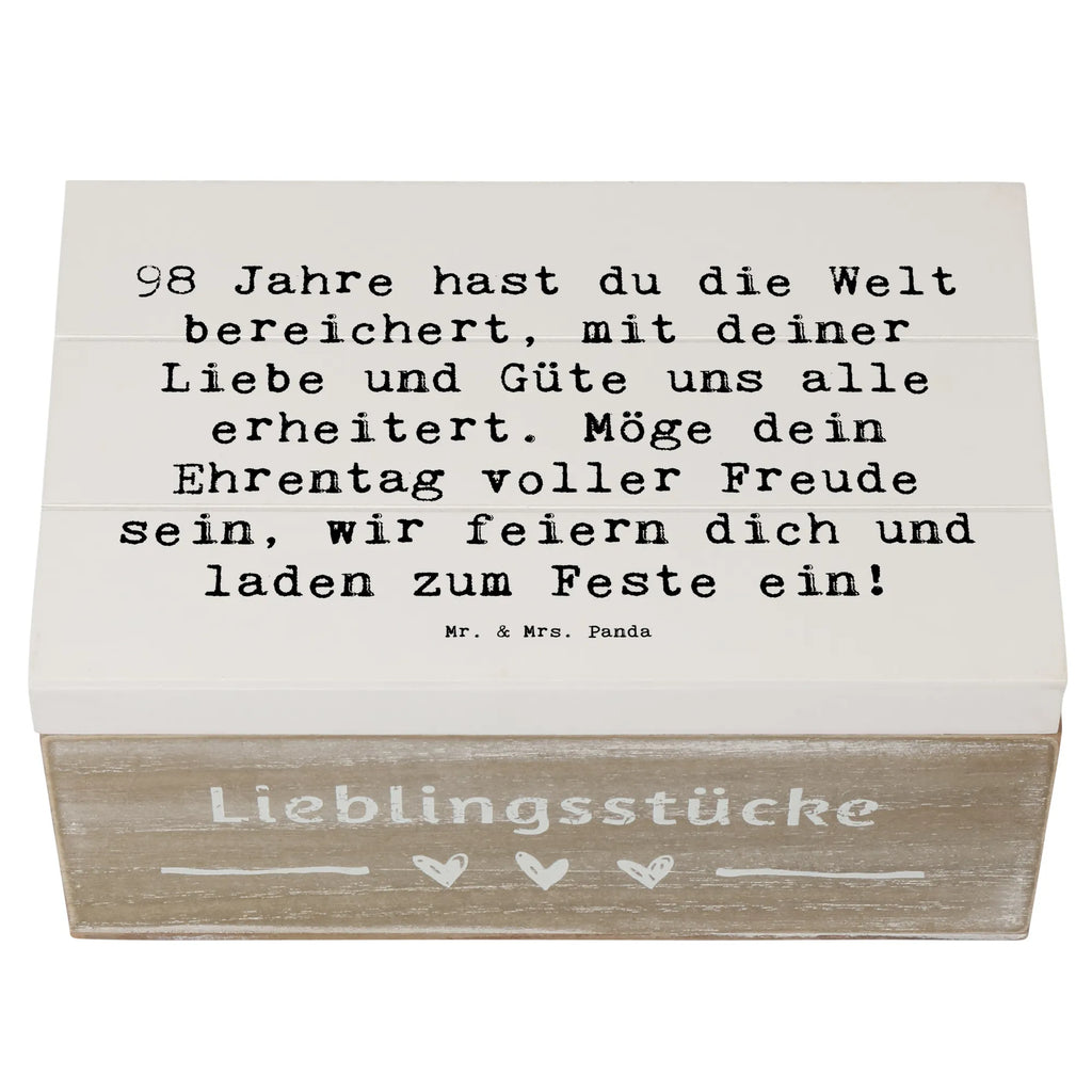 Holzkiste Spruch 98. Geburtstag Holzkiste, Aufbewahrungsbox, Kiste, Geschenkdose, Truhe, Geschenkbox, Dekokiste, Erinnerungskiste, Erinnerungsbox, Schatulle, Schatzkiste, XXL, Geburtstag, Geburtstagsgeschenk, Geschenk