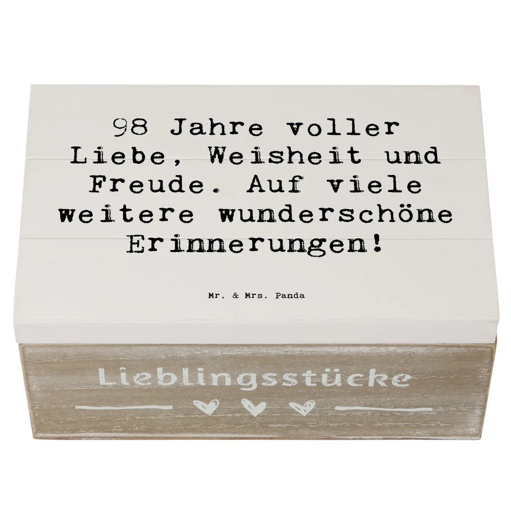 Holzkiste Spruch 98. Geburtstag Freude Erinnerungskiste, Schatzkiste, Aufbewahrungsbox, Schatulle, Truhe, Kiste, XXL, Geschenkdose, Holzkiste, Geschenkbox, Dekokiste, Erinnerungsbox, Geburtstag, Geburtstagsgeschenk, Geschenk