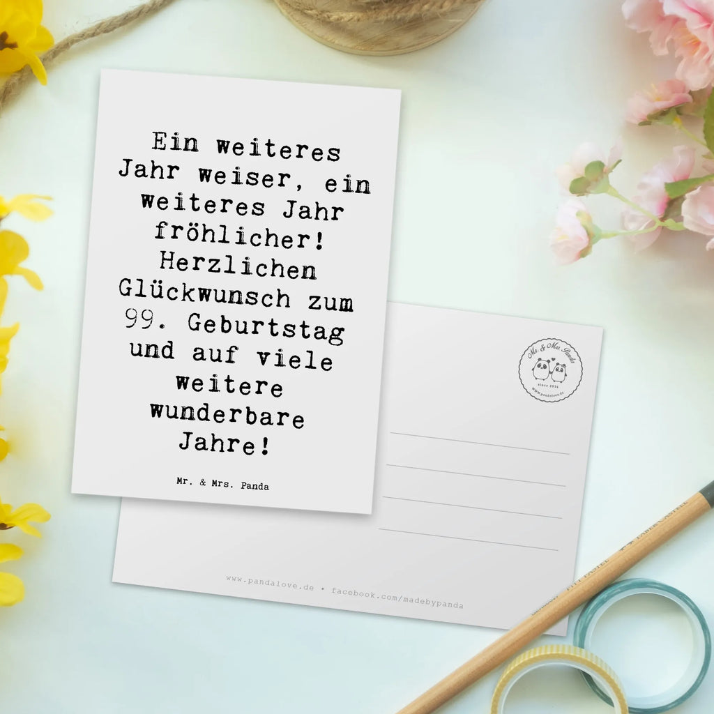 Postcard Saying Ein weiteres Jahr weiser, ein weiteres Jahr fröhlicher! Herzlichen Glückwunsch zum 99. Geburtstag und auf viele weitere wunderbare Jahre! Karte, Geschenkkarte, Geburtstagskarte, Einladungskarten Geburtstag, Dankeskarte, Einladung Geburtstag, Ansichtskarten, Postkarte, Grußkarte, Ansichtskarte, Einladungskarte, Einladung, Geburtstag, Geburtstagsgeschenk, Geschenk