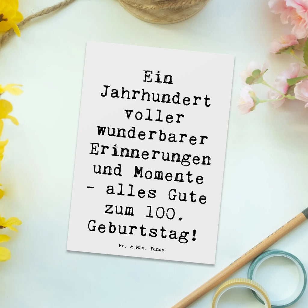 Postcard Saying Ein Jahrhundert voller wunderbarer Erinnerungen und Momente - alles Gute zum 100. Geburtstag! Geschenkkarte, Postkarte, Karte, Geburtstagskarte, Einladungskarte, Grußkarte, Ansichtskarte, Einladung Geburtstag, Einladungskarten Geburtstag, Ansichtskarten, Einladung, Dankeskarte, Geburtstag, Geburtstagsgeschenk, Geschenk