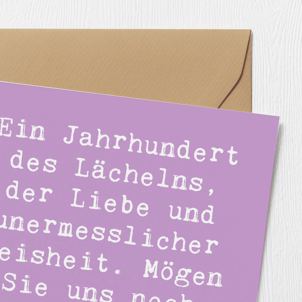 Deluxe Card Saying Ein Jahrhundert des Lächelns, der Liebe und unermesslicher Weisheit. Mögen Sie uns noch viele Jahre inspirieren! Klappkarte, Hochwertige Grußkarte, Einladungskarte, Karte, Hochzeitskarte, Glückwunschkarte, Geburtstagskarte, Grußkarte, Hochwertige Klappkarte, Geburtstag, Geburtstagsgeschenk, Geschenk