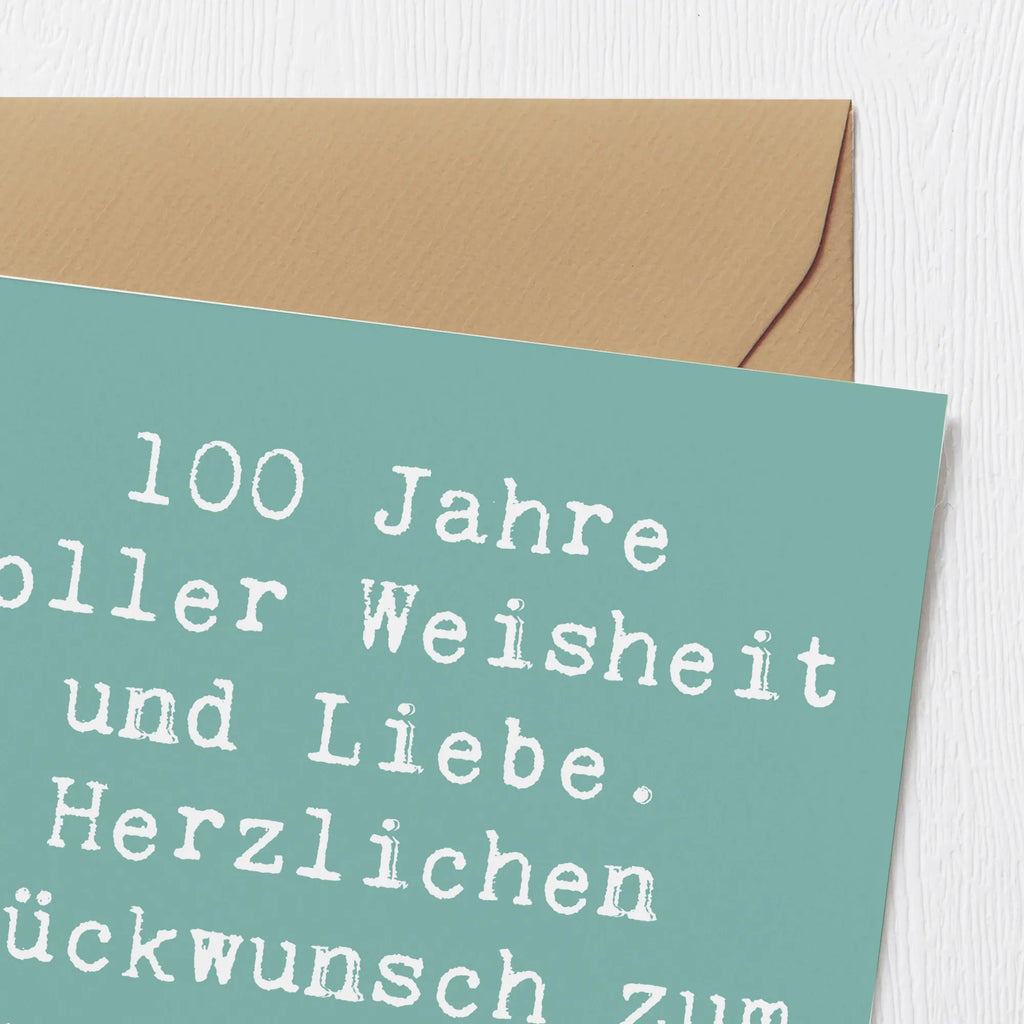 Deluxe Card Saying 100 Jahre voller Weisheit und Liebe. Herzlichen Glückwunsch zum bemerkenswerten Meilenstein! Karte, Geburtstagskarte, Einladungskarte, Klappkarte, Hochwertige Klappkarte, Hochzeitskarte, Grußkarte, Hochwertige Grußkarte, Glückwunschkarte, Geburtstag, Geburtstagsgeschenk, Geschenk