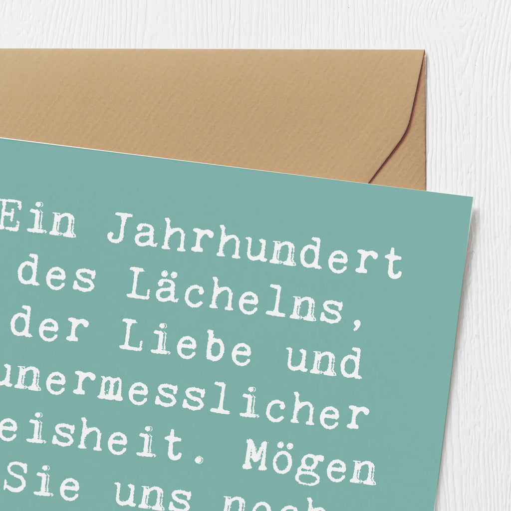 Deluxe Card Saying Ein Jahrhundert des Lächelns, der Liebe und unermesslicher Weisheit. Mögen Sie uns noch viele Jahre inspirieren! Klappkarte, Hochwertige Grußkarte, Einladungskarte, Karte, Hochzeitskarte, Glückwunschkarte, Geburtstagskarte, Grußkarte, Hochwertige Klappkarte, Geburtstag, Geburtstagsgeschenk, Geschenk
