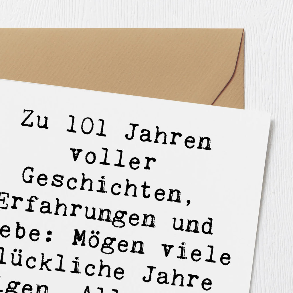 Deluxe Card Saying Zu 101 Jahren voller Geschichten, Erfahrungen und Liebe: Mögen viele glückliche Jahre folgen. Alles Gute zum Geburtstag! Karte, Hochwertige Grußkarte, Hochwertige Klappkarte, Einladungskarte, Geburtstagskarte, Glückwunschkarte, Hochzeitskarte, Grußkarte, Klappkarte, Geburtstag, Geburtstagsgeschenk, Geschenk