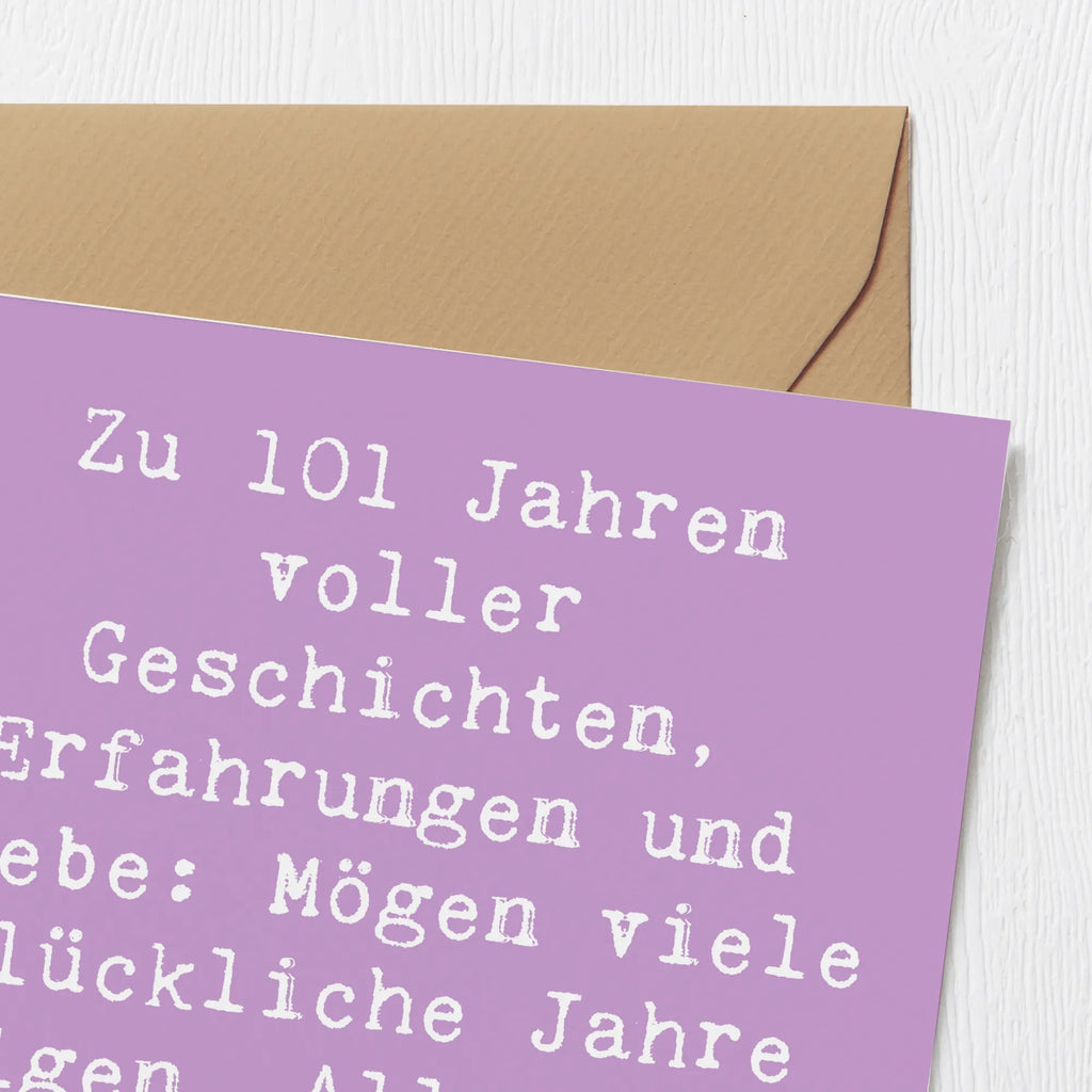 Deluxe Card Saying Zu 101 Jahren voller Geschichten, Erfahrungen und Liebe: Mögen viele glückliche Jahre folgen. Alles Gute zum Geburtstag! Karte, Hochwertige Grußkarte, Hochwertige Klappkarte, Einladungskarte, Geburtstagskarte, Glückwunschkarte, Hochzeitskarte, Grußkarte, Klappkarte, Geburtstag, Geburtstagsgeschenk, Geschenk
