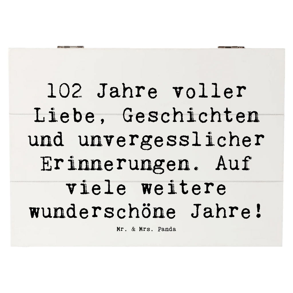 Wooden chest Saying 102 Jahre voller Liebe, Geschichten und unvergesslicher Erinnerungen. Auf viele weitere wunderschöne Jahre! Kiste, Dekokiste, Schatzkiste, Holzkiste, Erinnerungskiste, Aufbewahrungsbox, Geschenkbox, Truhe, Geschenkdose, Schatulle, XXL, Erinnerungsbox, Geburtstag, Geburtstagsgeschenk, Geschenk