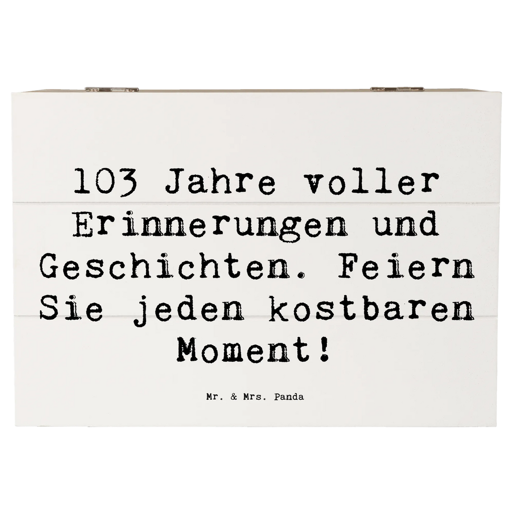 Wooden chest Saying 103 Jahre voller Erinnerungen und Geschichten. Feiern Sie jeden kostbaren Moment! Schatzkiste, Dekokiste, XXL, Erinnerungskiste, Aufbewahrungsbox, Holzkiste, Erinnerungsbox, Geschenkdose, Geschenkbox, Schatulle, Kiste, Truhe, Geburtstag, Geburtstagsgeschenk, Geschenk