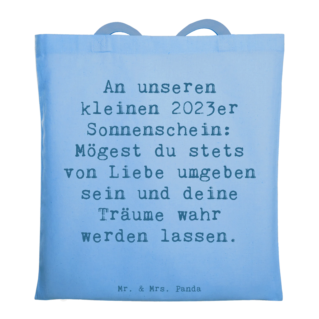 Tote bag Saying An unseren kleinen 2023er Sonnenschein: Mögest du stets von Liebe umgeben sein und deine Träume wahr werden lassen. Beuteltasche, Beutel, Einkaufstasche, Jutebeutel, Stoffbeutel, Tasche, Shopper, Umhängetasche, Strandtasche, Schultertasche, Stofftasche, Tragetasche, Badetasche, Jutetasche, Einkaufstüte, Laptoptasche, Geburtstag, Geburtstagsgeschenk, Geschenk