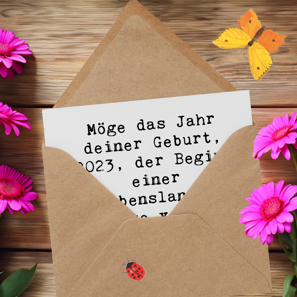Deluxe Card Saying Möge das Jahr deiner Geburt, 2023, der Beginn einer lebenslangen Reise voller Glück und Liebe sein. Herzlichen Glückwunsch! Hochwertige Klappkarte, Grußkarte, Glückwunschkarte, Karte, Geburtstagskarte, Klappkarte, Hochwertige Grußkarte, Einladungskarte, Hochzeitskarte, Geburtstag, Geburtstagsgeschenk, Geschenk