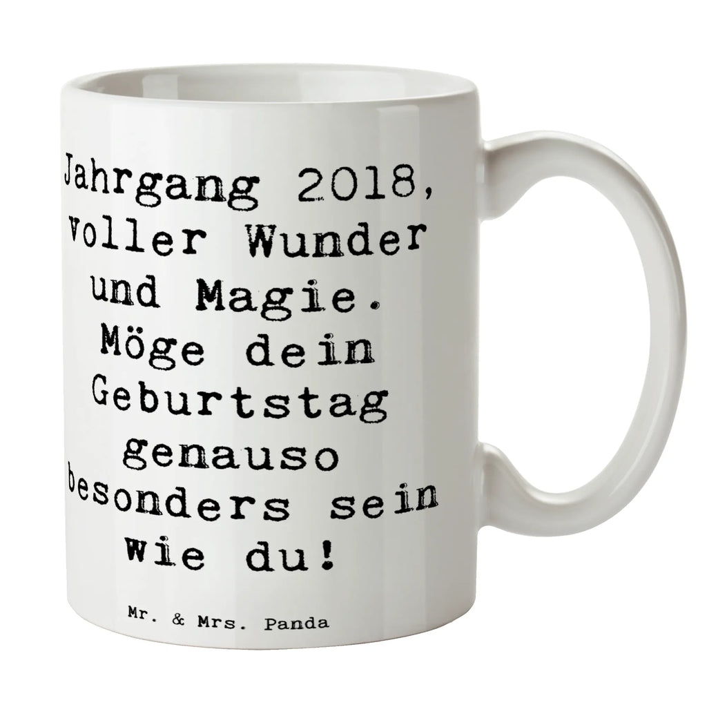Mug Saying Jahrgang 2018, voller Wunder und Magie. Möge dein Geburtstag genauso besonders sein wie du! Tasse, Tasse mit Motiven, Porzellantasse, Geschenktasse, Kaffeetasse, Teetasse, Bürotasse, Tasse mit Zitaten, Keramiktasse, Geburtstag, Geburtstagsgeschenk, Geschenk