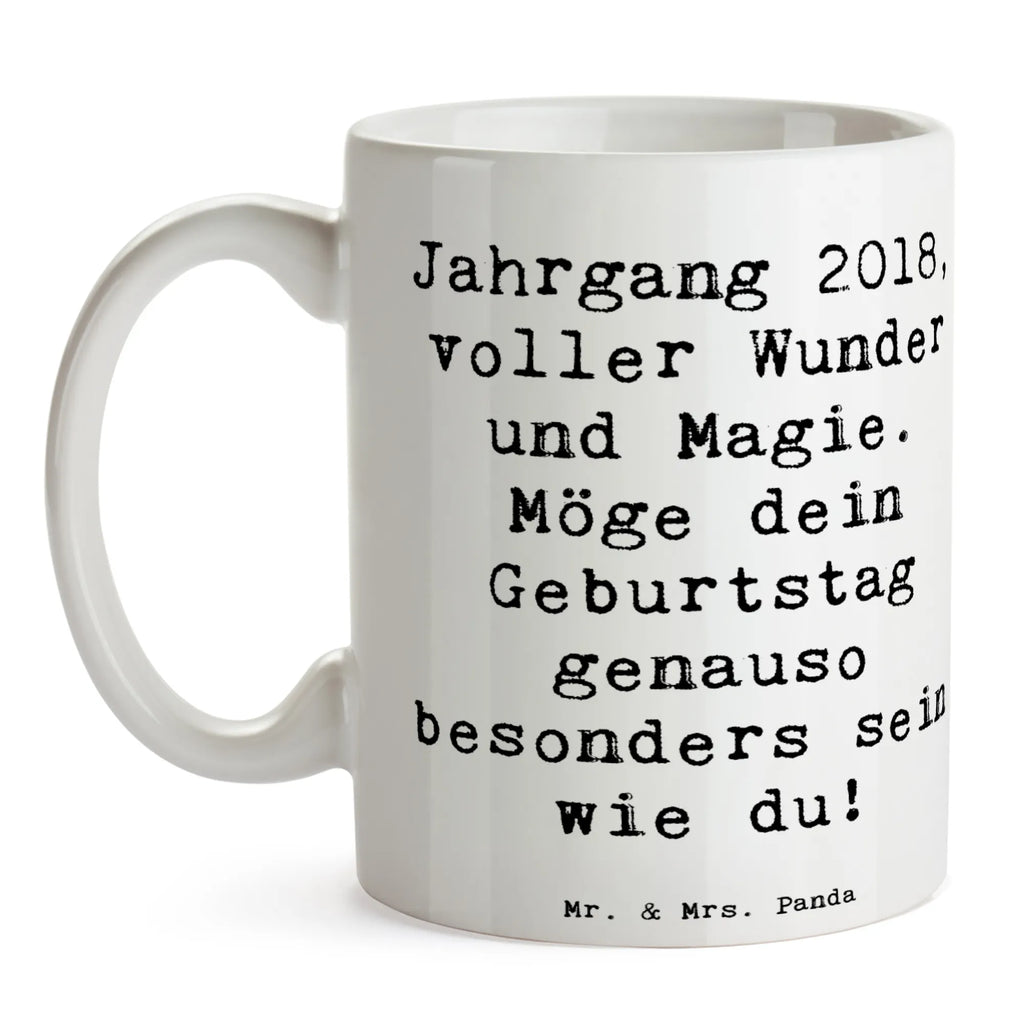 Mug Saying Jahrgang 2018, voller Wunder und Magie. Möge dein Geburtstag genauso besonders sein wie du! Tasse, Tasse mit Motiven, Porzellantasse, Geschenktasse, Kaffeetasse, Teetasse, Bürotasse, Tasse mit Zitaten, Keramiktasse, Geburtstag, Geburtstagsgeschenk, Geschenk