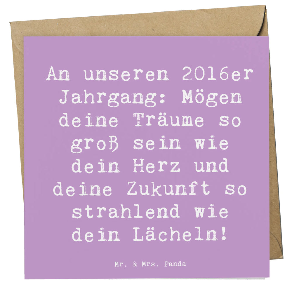 Deluxe Card Saying An unseren 2016er Jahrgang: Mögen deine Träume so groß sein wie dein Herz und deine Zukunft so strahlend wie dein Lächeln! Einladungskarte, Geburtstagskarte, Karte, Hochzeitskarte, Hochwertige Grußkarte, Grußkarte, Klappkarte, Glückwunschkarte, Hochwertige Klappkarte, Geburtstag, Geburtstagsgeschenk, Geschenk