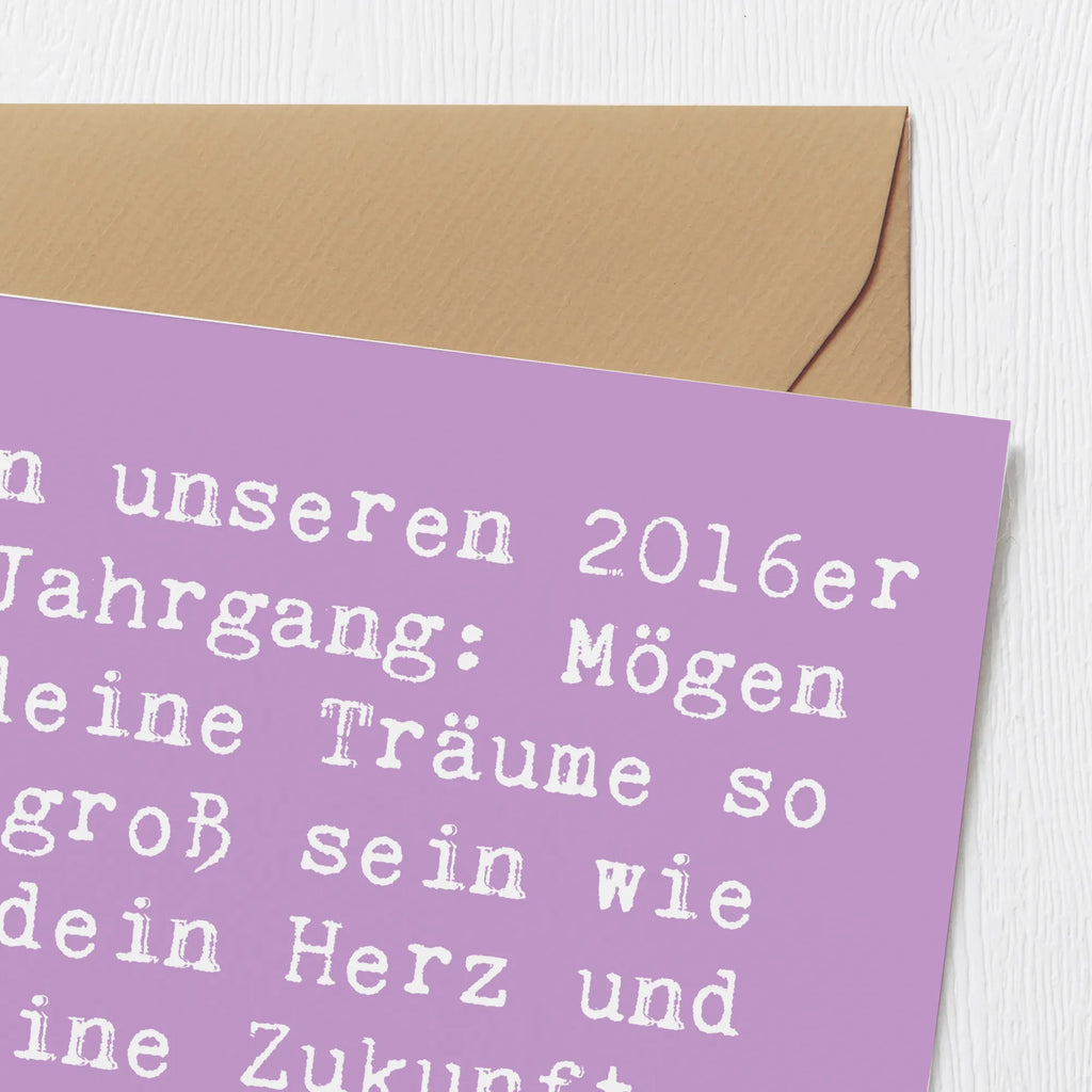 Deluxe Card Saying An unseren 2016er Jahrgang: Mögen deine Träume so groß sein wie dein Herz und deine Zukunft so strahlend wie dein Lächeln! Einladungskarte, Geburtstagskarte, Karte, Hochzeitskarte, Hochwertige Grußkarte, Grußkarte, Klappkarte, Glückwunschkarte, Hochwertige Klappkarte, Geburtstag, Geburtstagsgeschenk, Geschenk