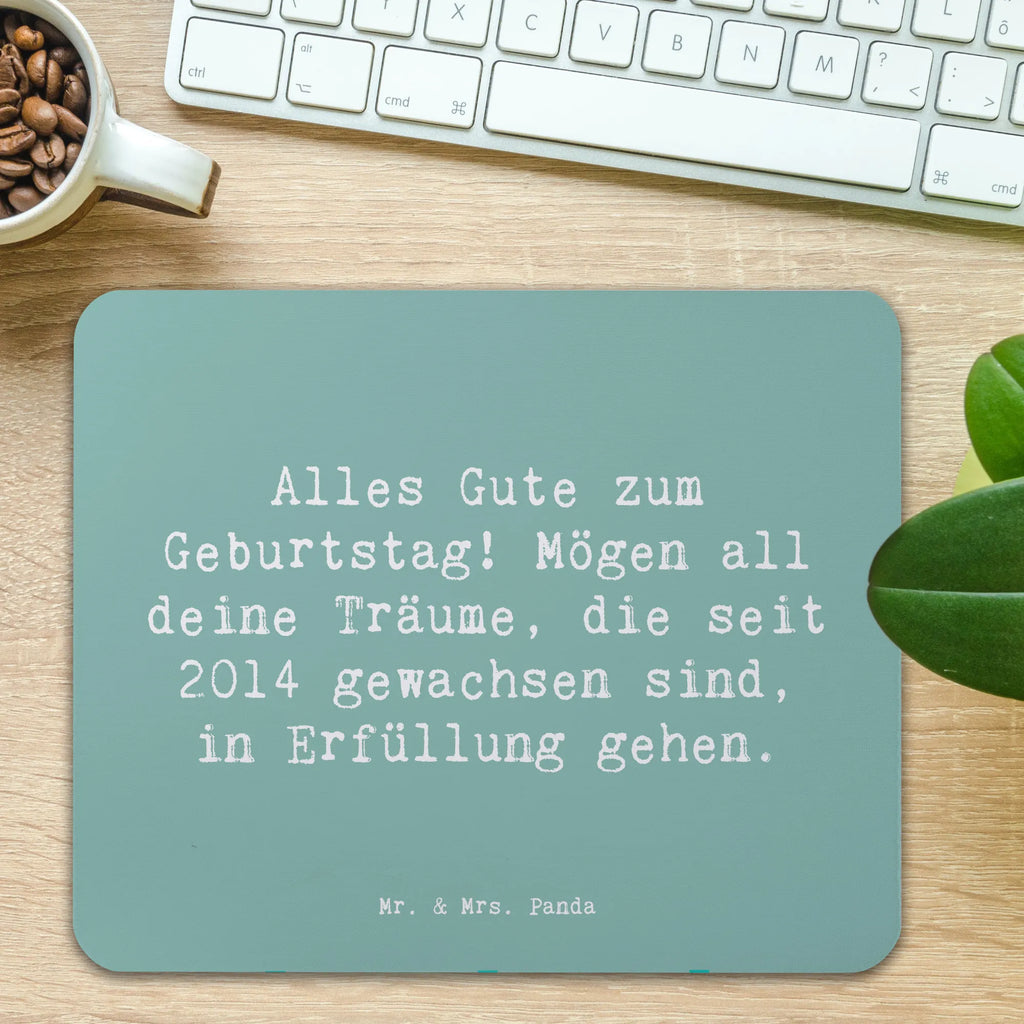 Mouse mat Saying Alles Gute zum Geburtstag! Mögen all deine Träume, die seit 2014 gewachsen sind, in Erfüllung gehen. Mausunterlage, PC Zubehör, Mousepad, Mauspad, Designer Mauspad, Computer zubehör, Büroausstattung, Arbeitszimmer, Mauspad Büro, Einzigartiges Mauspad, Geburtstag, Geburtstagsgeschenk, Geschenk