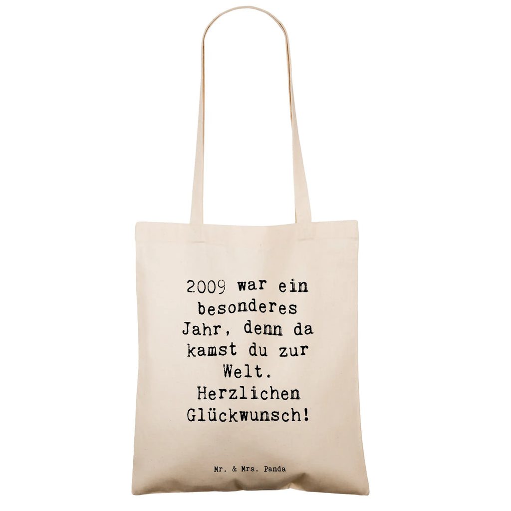 Tote bag Saying 2009 war ein besonderes Jahr, denn da kamst du zur Welt. Herzlichen Glückwunsch! Schultertasche, Jutebeutel, Jutetasche, Shopper, Stoffbeutel, Strandtasche, Umhängetasche, Badetasche, Beutel, Tragetasche, Beuteltasche, Tasche, Einkaufstasche, Stofftasche, Laptoptasche, Einkaufstüte, Geburtstag, Geburtstagsgeschenk, Geschenk