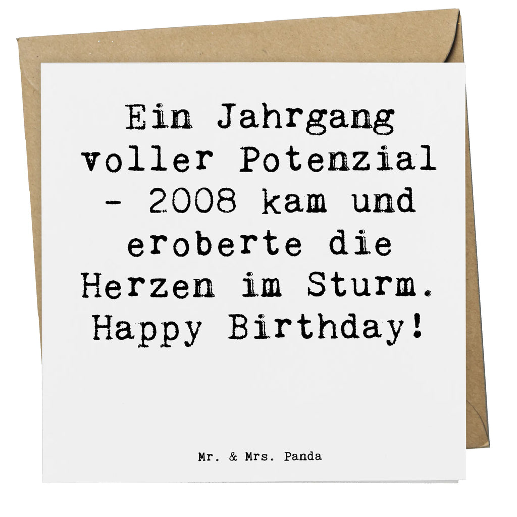 Deluxe Card Saying Ein Jahrgang voller Potenzial - 2008 kam und eroberte die Herzen im Sturm. Happy Birthday! Karte, Grußkarte, Klappkarte, Einladungskarte, Glückwunschkarte, Hochzeitskarte, Geburtstagskarte, Hochwertige Grußkarte, Hochwertige Klappkarte, Geburtstag, Geburtstagsgeschenk, Geschenk