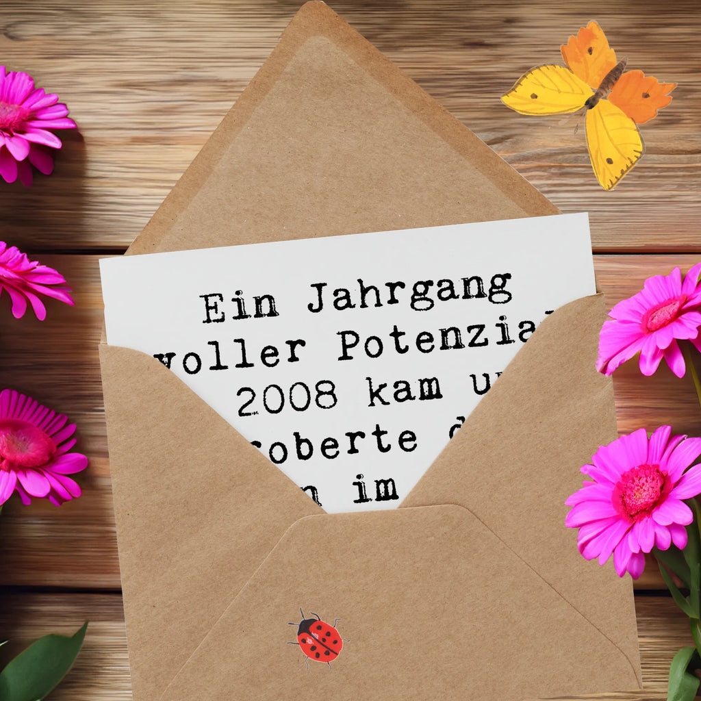 Deluxe Card Saying Ein Jahrgang voller Potenzial - 2008 kam und eroberte die Herzen im Sturm. Happy Birthday! Karte, Grußkarte, Klappkarte, Einladungskarte, Glückwunschkarte, Hochzeitskarte, Geburtstagskarte, Hochwertige Grußkarte, Hochwertige Klappkarte, Geburtstag, Geburtstagsgeschenk, Geschenk