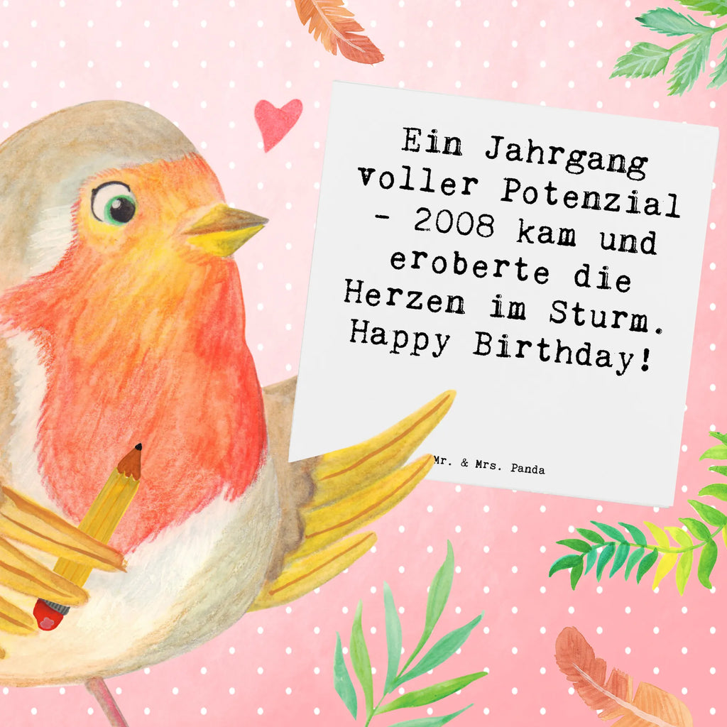 Deluxe Card Saying Ein Jahrgang voller Potenzial - 2008 kam und eroberte die Herzen im Sturm. Happy Birthday! Karte, Grußkarte, Klappkarte, Einladungskarte, Glückwunschkarte, Hochzeitskarte, Geburtstagskarte, Hochwertige Grußkarte, Hochwertige Klappkarte, Geburtstag, Geburtstagsgeschenk, Geschenk