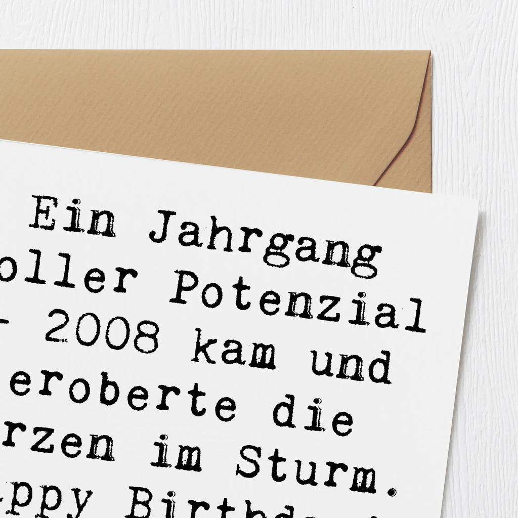 Deluxe Card Saying Ein Jahrgang voller Potenzial - 2008 kam und eroberte die Herzen im Sturm. Happy Birthday! Karte, Grußkarte, Klappkarte, Einladungskarte, Glückwunschkarte, Hochzeitskarte, Geburtstagskarte, Hochwertige Grußkarte, Hochwertige Klappkarte, Geburtstag, Geburtstagsgeschenk, Geschenk