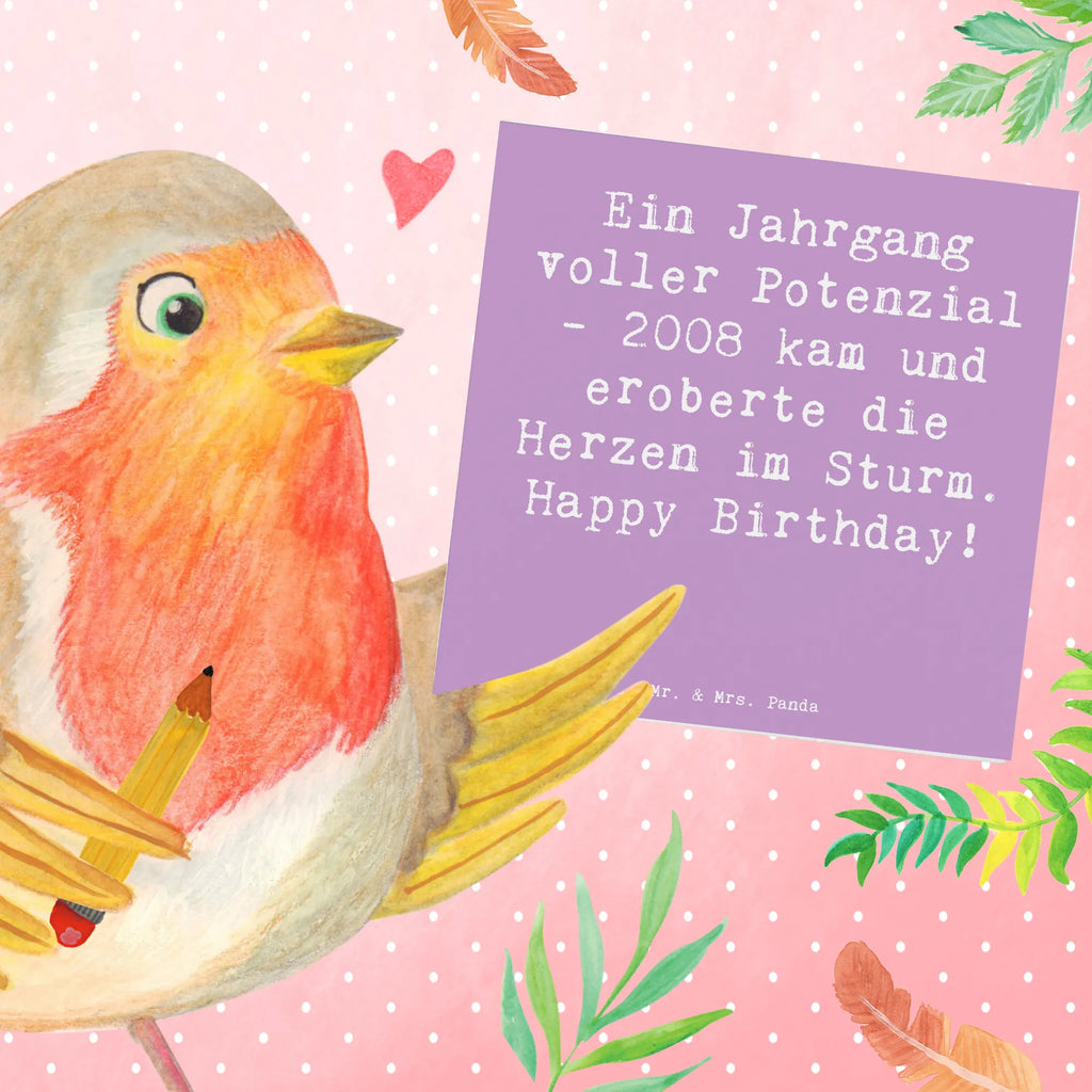 Deluxe Card Saying Ein Jahrgang voller Potenzial - 2008 kam und eroberte die Herzen im Sturm. Happy Birthday! Karte, Grußkarte, Klappkarte, Einladungskarte, Glückwunschkarte, Hochzeitskarte, Geburtstagskarte, Hochwertige Grußkarte, Hochwertige Klappkarte, Geburtstag, Geburtstagsgeschenk, Geschenk