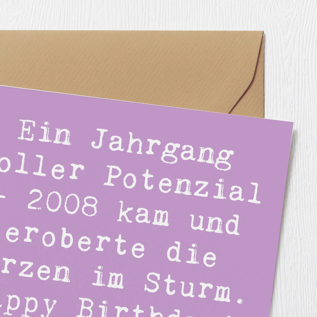 Deluxe Card Saying Ein Jahrgang voller Potenzial - 2008 kam und eroberte die Herzen im Sturm. Happy Birthday! Karte, Grußkarte, Klappkarte, Einladungskarte, Glückwunschkarte, Hochzeitskarte, Geburtstagskarte, Hochwertige Grußkarte, Hochwertige Klappkarte, Geburtstag, Geburtstagsgeschenk, Geschenk