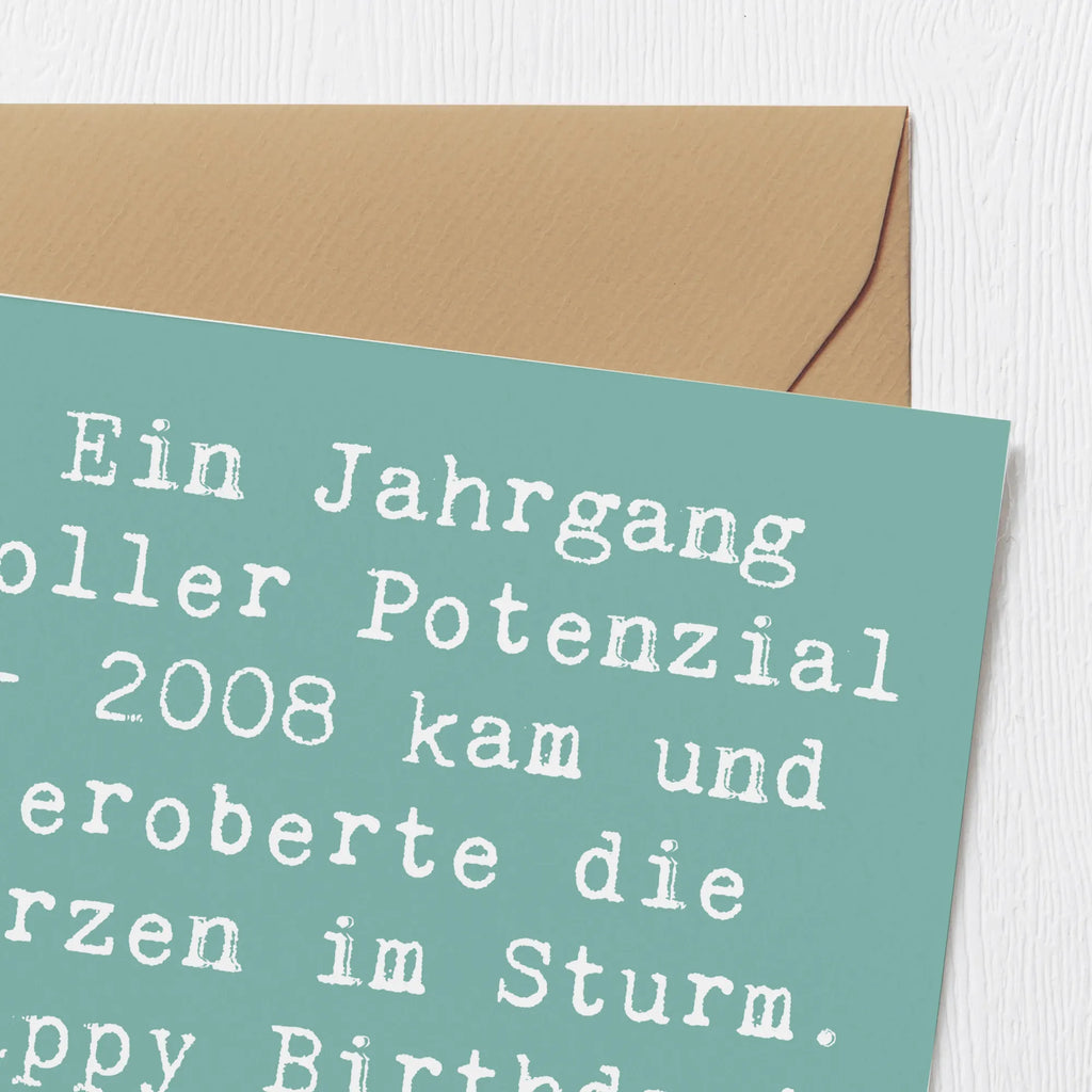 Deluxe Card Saying Ein Jahrgang voller Potenzial - 2008 kam und eroberte die Herzen im Sturm. Happy Birthday! Karte, Grußkarte, Klappkarte, Einladungskarte, Glückwunschkarte, Hochzeitskarte, Geburtstagskarte, Hochwertige Grußkarte, Hochwertige Klappkarte, Geburtstag, Geburtstagsgeschenk, Geschenk